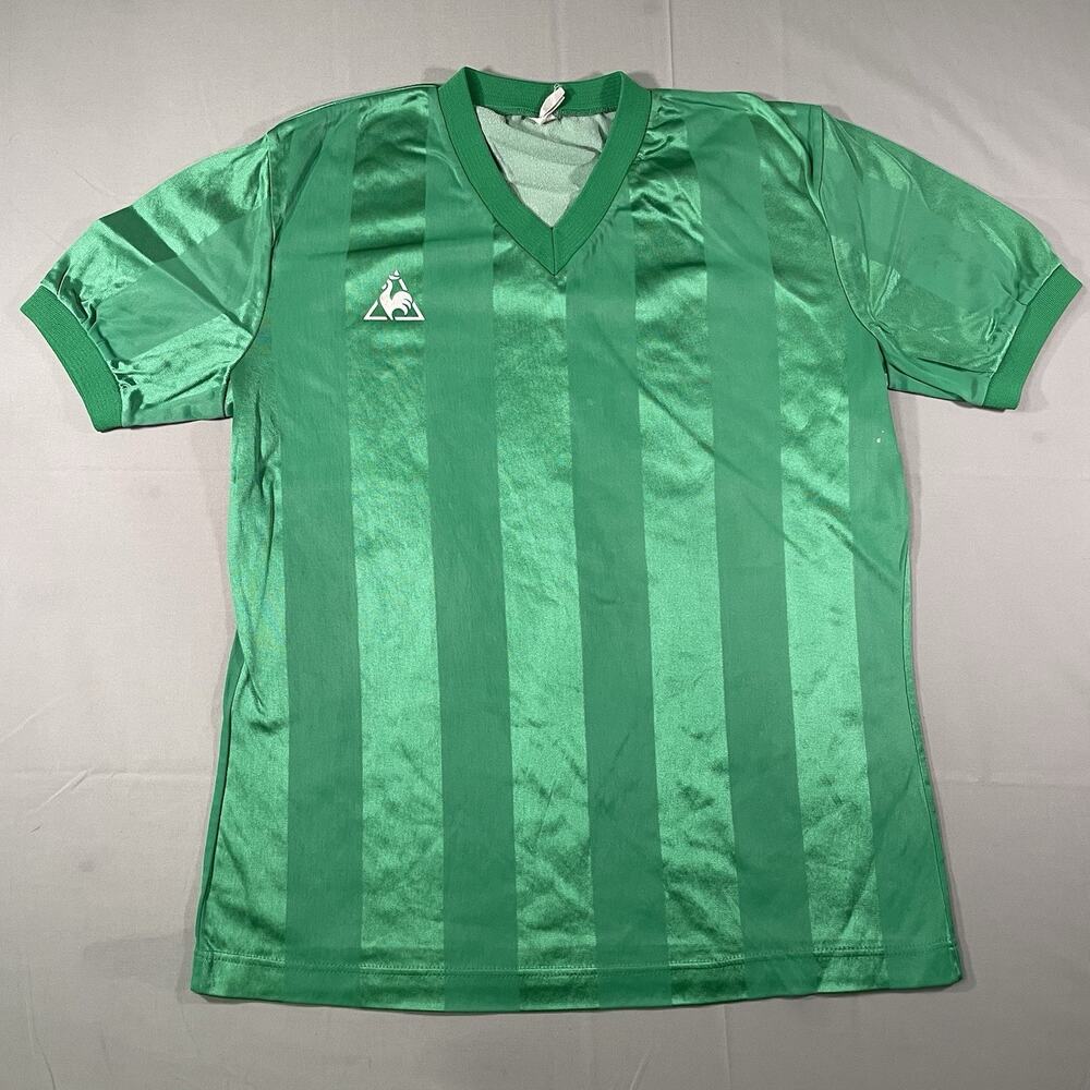 Vintage Le Coq Sportif 70s 80s Football Shirt Soccer Jersey Maillot Green Sz M